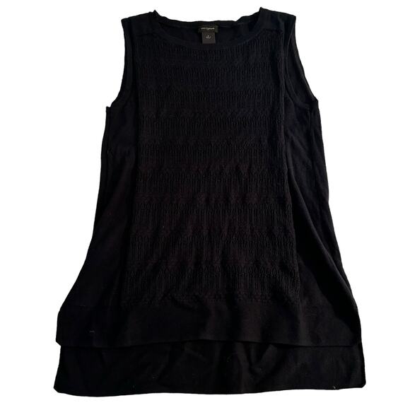 Ann Taylor - Women's Sleeveless Black Open Stitch Front Sleeveless Sweater Sz Sm - Picture 3 of 11
